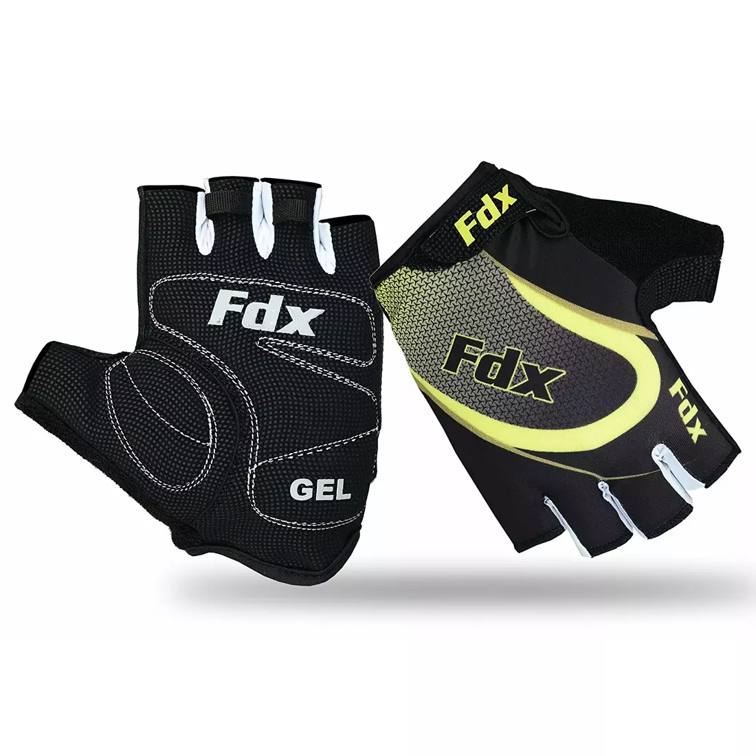 Pánske cyklistické rukavice FDX 1010 čierno-žlté